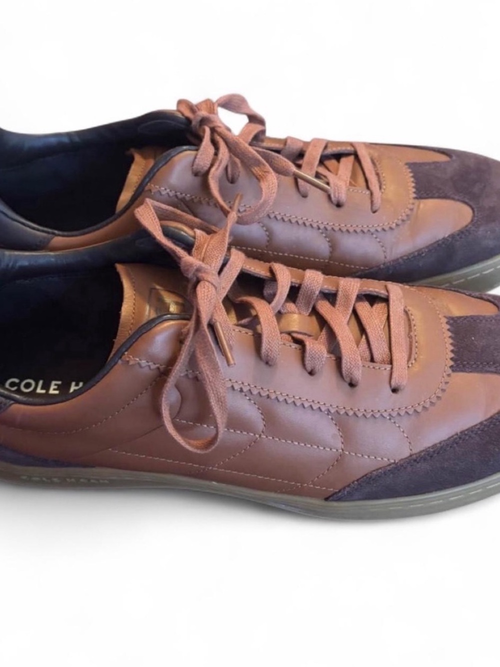 Cole Haan Men's Brown Leather & Dark Brown Suede Sneakers